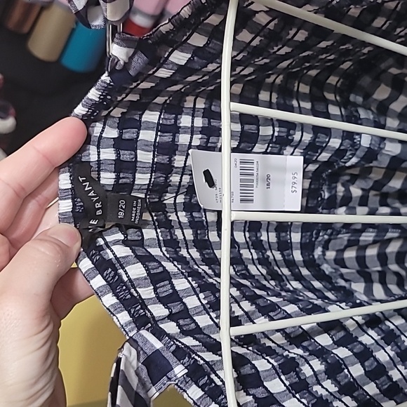 NWT Lane Bryant Square-Neck Flounce Hem Gingham Midi Dress Size 18/20 - Picture 4 of 6